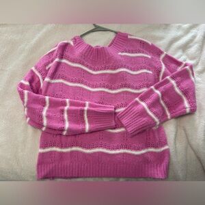 Le Lis Pink and White Striped Sweater